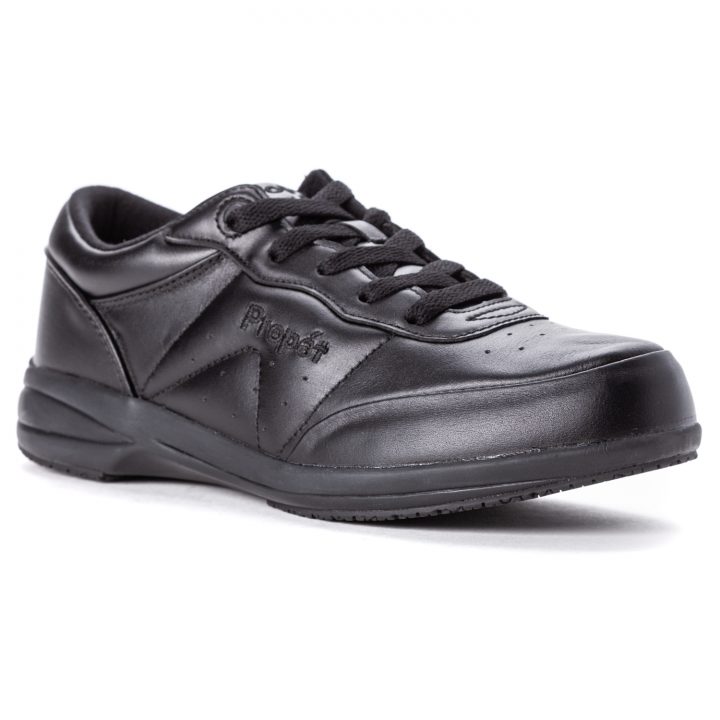 Washable walker Black Women's leather shoe 3D view